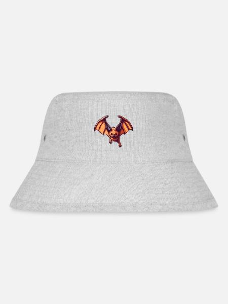 Flughund als Retro und Vintage Pixelart - Stanley/Stella recycelter Bucket Hat - Grau meliert