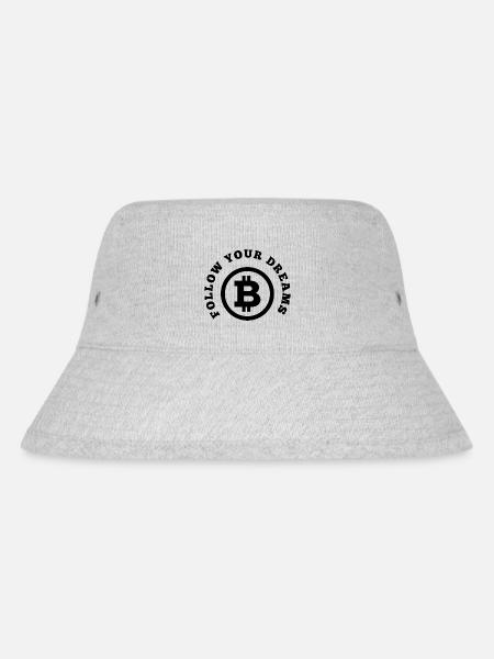 Follow your Dreams and Krypto BTC Schwarz - Stanley/Stella Recycled Bucket Hat - heather grey