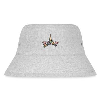 Einhorn Ohren Kopfschmuck niedliche Geschenkidee - Stanley/Stella recycelter Bucket Hat - Grau meliert - Vorne
