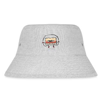 Lustige Kassette - Stanley/Stella recycelter Bucket Hat - Grau meliert - Vorne