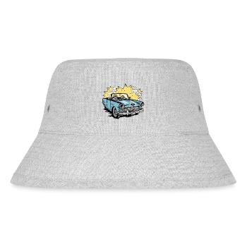 Blaues Cabriolet - Stanley/Stella recycelter Bucket Hat - Grau meliert - Vorne