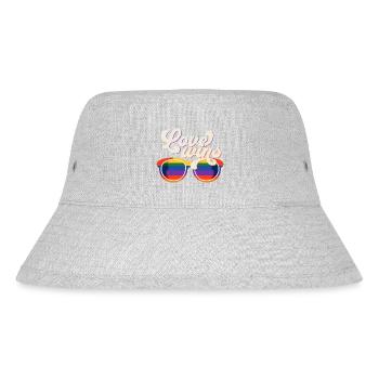 Glasses Love Gay Pride Rainbow - Stanley/Stella Recycled Bucket Hat - heather grey - Front