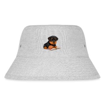 Rottweiler Dog Read Book Dogs Rottweiler Puppy - Stanley/Stella Recycled Bucket Hat - heather grey - Front