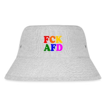 Fck afd - Stanley/Stella recycelter Bucket Hat - Grau meliert - Vorne