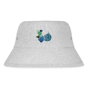 Blaues Waldhorn - Stanley/Stella recycelter Bucket Hat - Grau meliert - Vorne