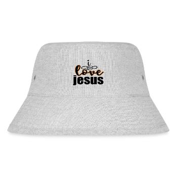I love jesus - Stanley/Stella Recycled Bucket Hat - heather grey - Front