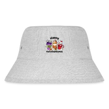 Happy Hallothanksmas Vibes Coffee - Stanley/Stella Recycled Bucket Hat - heather grey - Front