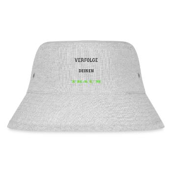 Verfolge deine TRAUM - Stanley/Stella recycelter Bucket Hat - Grau meliert - Vorne