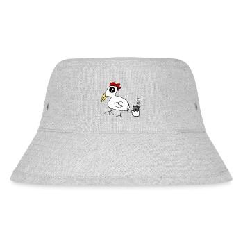 Katze Huhn - Stanley/Stella recycelter Bucket Hat - Grau meliert - Vorne