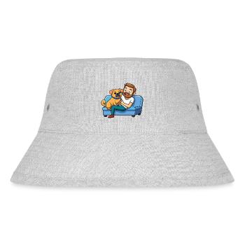 Affectionate Puggle Snuggle Digital Art - Stanley/Stella Recycled Bucket Hat - heather grey - Front