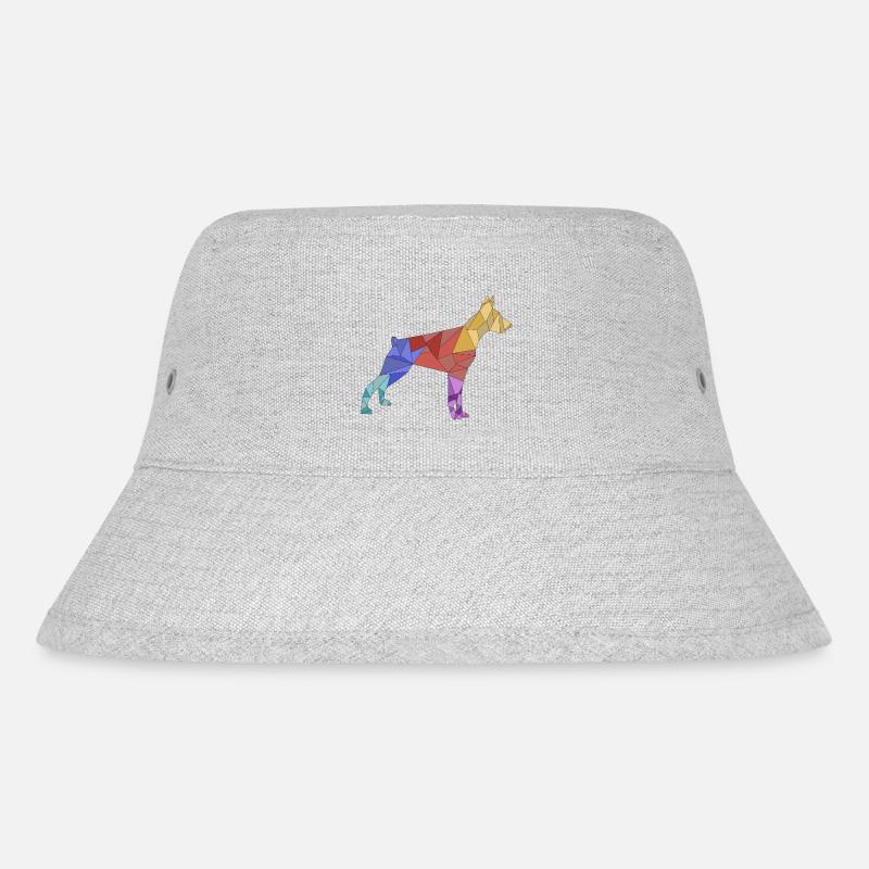 geometric colorful DOBERMAN - Stanley/Stella Recycled Bucket Hat - heather grey