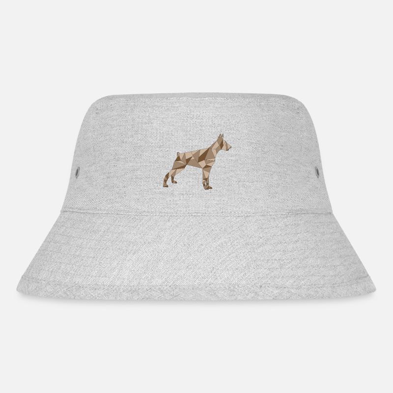 geometric brown DOBERMAN - Stanley/Stella Recycled Bucket Hat - heather grey
