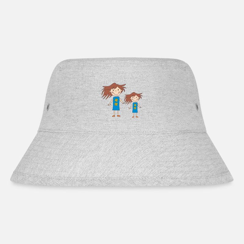 mädchen gross und klein - Stanley/Stella recycelter Bucket Hat - Grau meliert