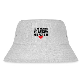 Ich habe den Schlüssel zu deinem Herzen - Stanley/Stella recycelter Bucket Hat - Grau meliert - Vorne