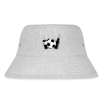 First Father's Day Football Dad Son Baby Bottle - Stanley/Stella Recycled Bucket Hat - heather grey - Front