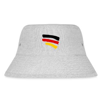 Deutschlandfahne - Style Streifen - Stanley/Stella recycelter Bucket Hat - Grau meliert - Vorne