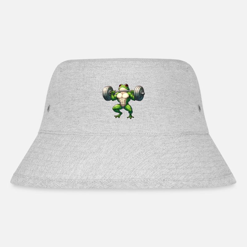 Determined athletic frog - Stanley/Stella Recycled Bucket Hat - heather grey