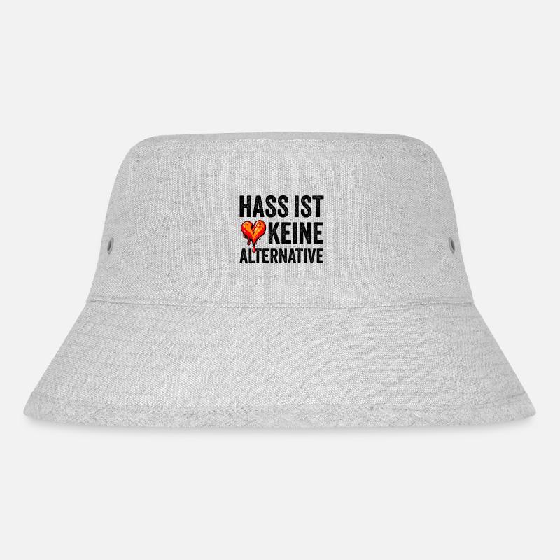 Hass ist keine Alternative - Stanley/Stella recycelter Bucket Hat - Grau meliert