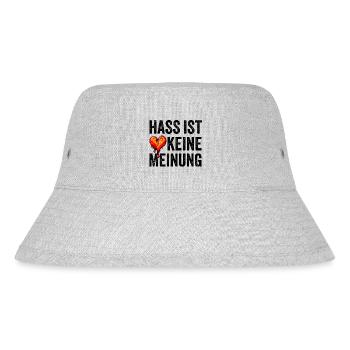 Hass ist keine Meinung - Stanley/Stella recycelter Bucket Hat - Grau meliert - Vorne