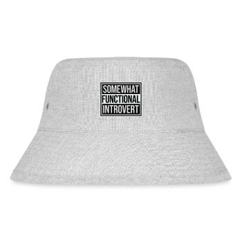 Somewhat Functional Introvert Spruch Logo Text - Stanley/Stella recycelter Bucket Hat - Grau meliert - Vorne