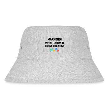 Warning! My optimism is highly infectious. - Stanley/Stella Recycled Bucket Hat - heather grey - Front
