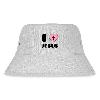 I Love Jesus - Stanley/Stella Recycled Bucket Hat - heather grey - Front