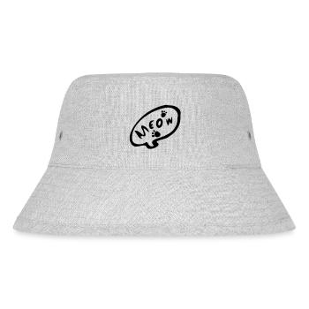 meow_txt kitty cat paw_prints - Stanley/Stella recycelter Bucket Hat - Grau meliert - Vorne