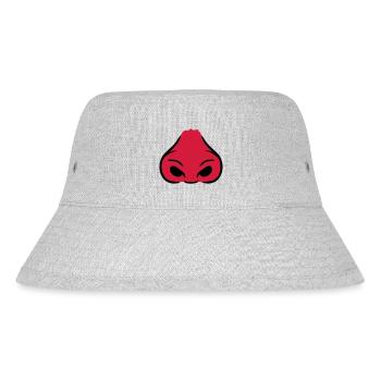 Red large nostrils nose - Stanley/Stella Recycled Bucket Hat - heather grey - Front