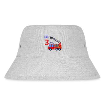 Fire engine 3 birthday children - Stanley/Stella Recycled Bucket Hat - heather grey - Front