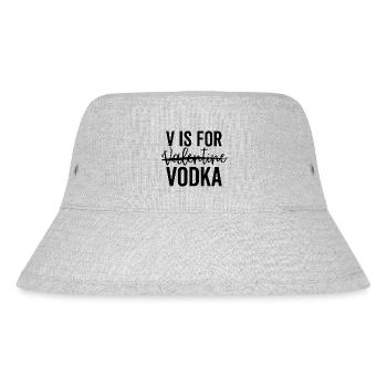V is For Valentine Vodka - Stanley/Stella Recycled Bucket Hat - heather grey - Front