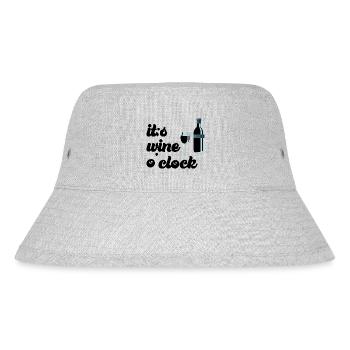 Beer Beer Wine Vino Party - Stanley/Stella Recycled Bucket Hat - heather grey - Front