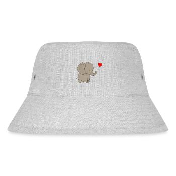Elefant mit Herz Geschenk - Stanley/Stella recycelter Bucket Hat - Grau meliert - Vorne