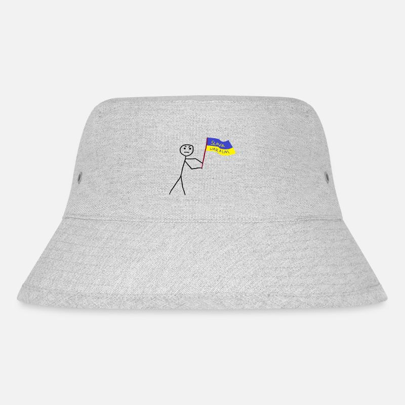 Ukrainisch - Stanley/Stella recycelter Bucket Hat - Grau meliert