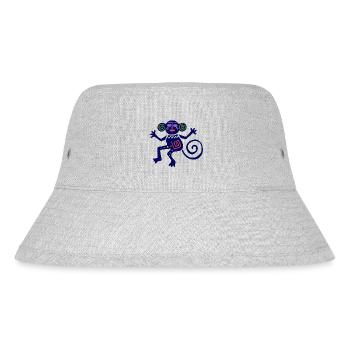 Altes mexikanisches Symbol, Affe, Äffchen - Stanley/Stella recycelter Bucket Hat - Grau meliert - Vorne