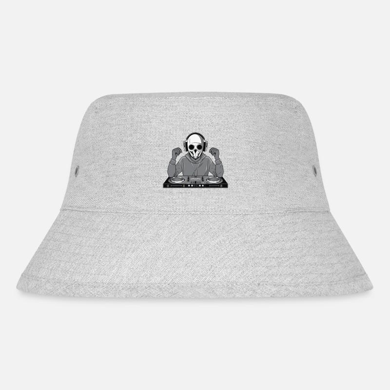 DJ Skull Face - Stanley/Stella Recycled Bucket Hat - heather grey