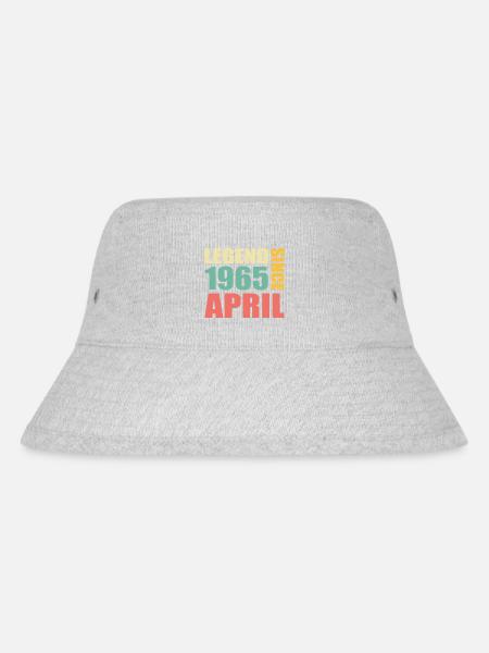 58th birthday April Born 1965 Gift idea - Stanley/Stella Recycled Bucket Hat - heather grey