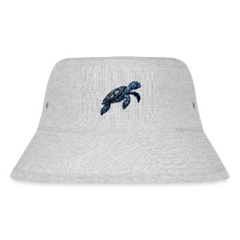 Retro 8 Bit Sea Turtle Swimming - Stanley/Stella Recycled Bucket Hat - heather grey - Front