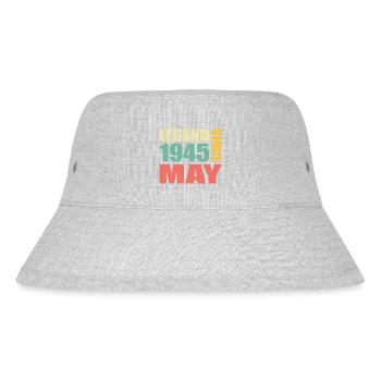78th Birthday May Vintage 1945 Gift Idea - Stanley/Stella Recycled Bucket Hat - heather grey - Front