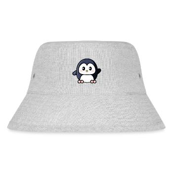 Süßer Pinguin winkt - Stanley/Stella recycelter Bucket Hat - Grau meliert - Vorne