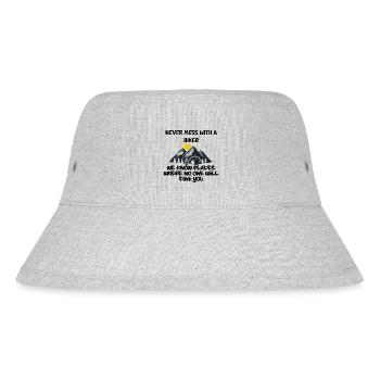 never mess with a hiker - Stanley/Stella Recycled Bucket Hat - heather grey - Front