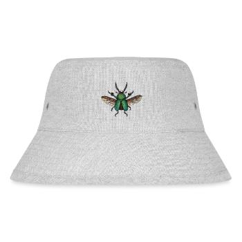 Großer grüner - riesiger grüner - Stanley/Stella recycelter Bucket Hat - Grau meliert - Vorne