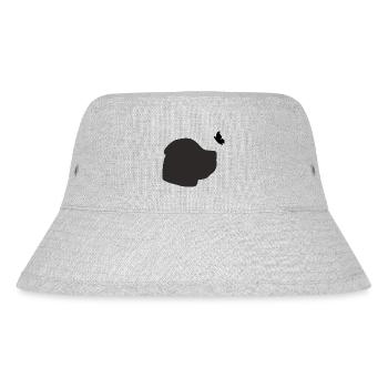 Boerboel mit Schmetterling - Stanley/Stella recycelter Bucket Hat - Grau meliert - Vorne