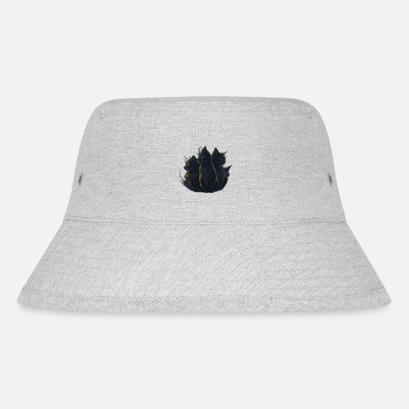 Katze - Stanley/Stella recycelter Bucket Hat - Grau meliert