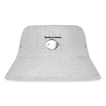 Süchtig nach Angeln - Stanley/Stella recycelter Bucket Hat - Grau meliert - Vorne
