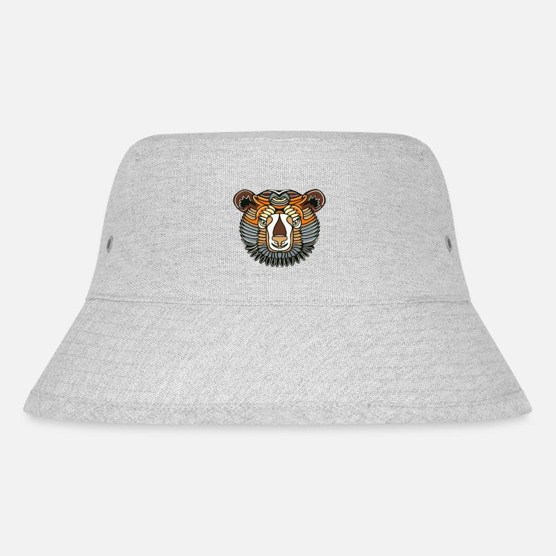 Bear head symmetrical - Stanley/Stella Recycled Bucket Hat - heather grey