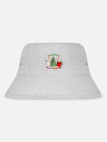 Happy Hallothanksmas Boo Tree & Cocoa Lover - Stanley/Stella recycelter Bucket Hat - Grau meliert
