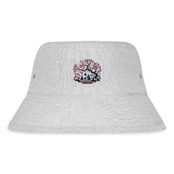 Cherry Blossom Inspired by Chinese Art - Stanley/Stella Recycled Bucket Hat - heather grey - Front