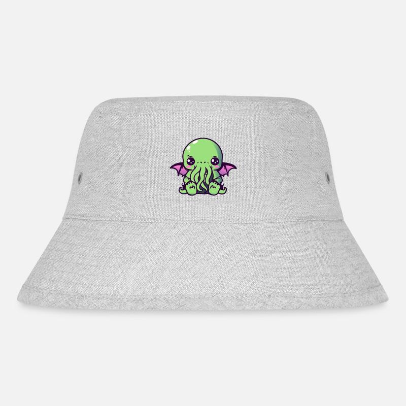 Kawaii Cthulhu - Stanley/Stella recycelter Bucket Hat - Grau meliert