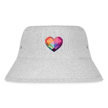 Liebe - Low Poly Herz - Stanley/Stella recycelter Bucket Hat - Grau meliert - Vorne