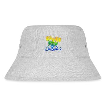 Hund Welpe Niedlicher Hund Corgi Aquarell Kunst Cartoon Wof - Stanley/Stella recycelter Bucket Hat - Grau meliert - Vorne